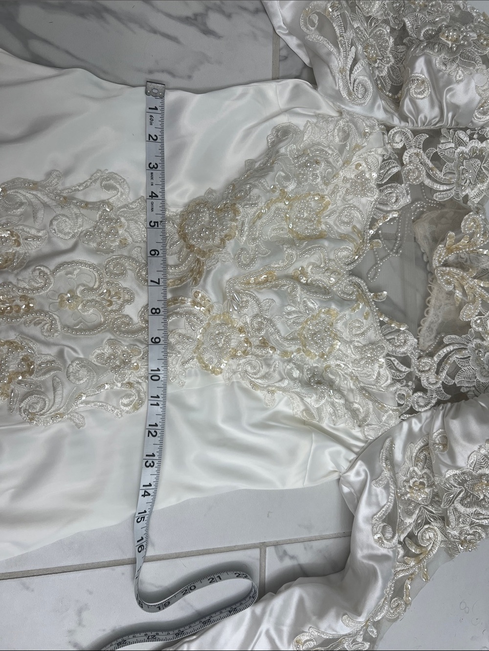 Vintage Re-Worked Ivory Beaded Long Sleeve Mini Dress - Picture 11 of 13